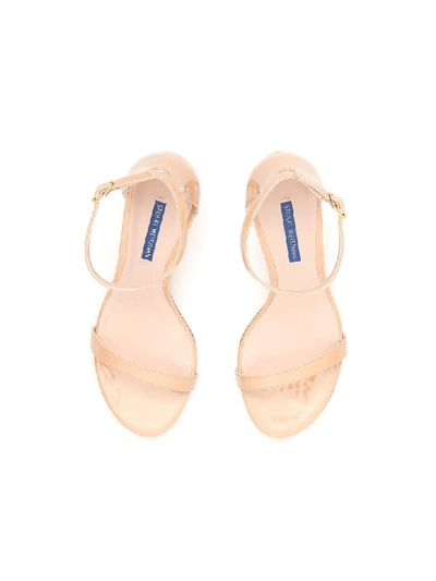 Shop Stuart Weitzman Nunakedstraight Sandals In Bambina (pink)