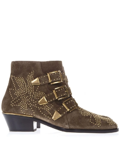 Shop Chloé Susanna Light Brown Suede Ankle Boots