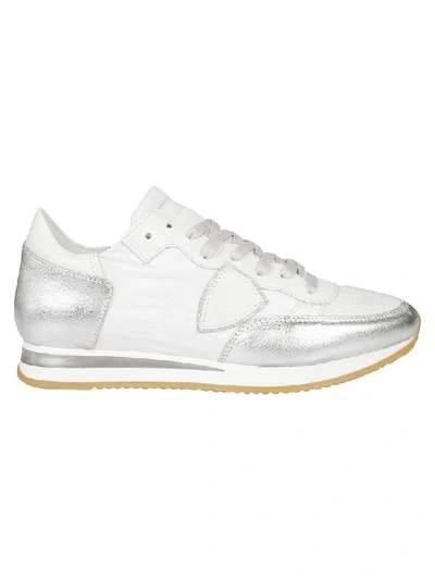 Shop Philippe Model Tropez Sneakers In White/silver