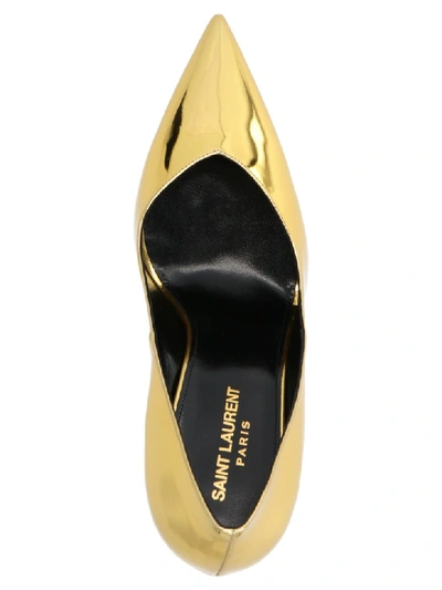 Shop Saint Laurent Kiki Shoes In Gold