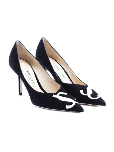 Shop Jimmy Choo Suede/patent Pump In Black/white