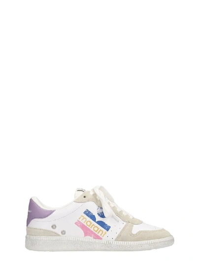 Shop Isabel Marant Bulian Baskets Sneakers In White Suede And Leather