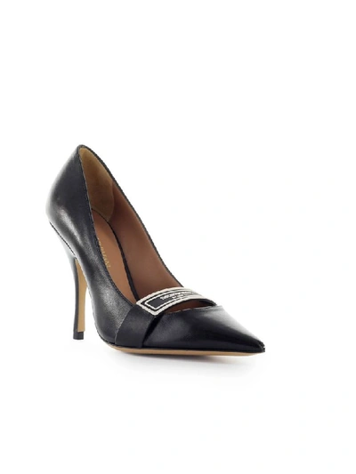 Shop Emporio Armani Black Nappa Leather Pump In Nero