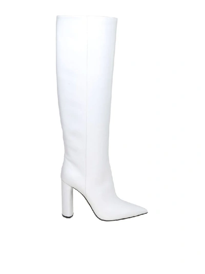 Shop Casadei Agyness Boot In White Color Leather