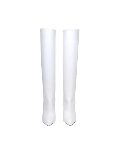 Shop Casadei Agyness Boot In White Color Leather