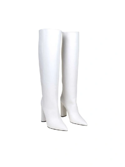 Shop Casadei Agyness Boot In White Color Leather
