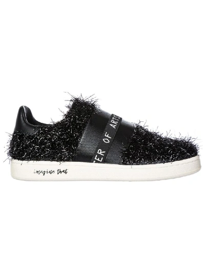 Shop Moa Master Of Arts Gallery Furry Slip-on Shoes In Nero