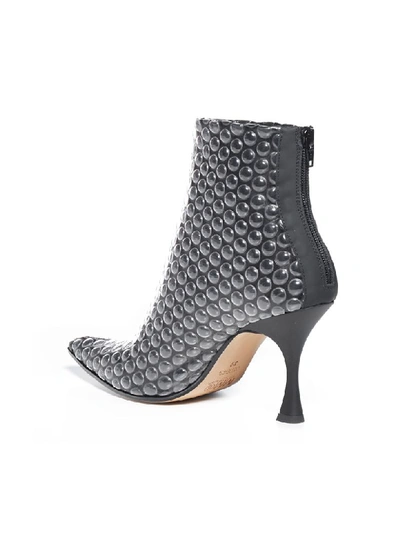Shop Mm6 Maison Margiela Print Leather Ankle Boots In Black