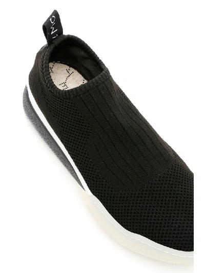 Shop Stella Mccartney Loop Sneakers In Black White Black (black)