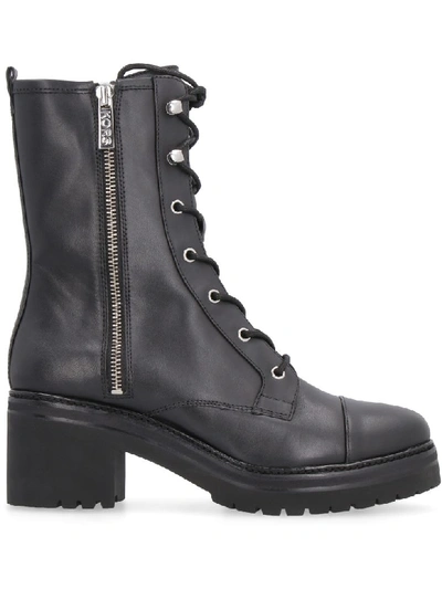 Shop Michael Michael Kors Anaka Leather Lace-up Boots In Black
