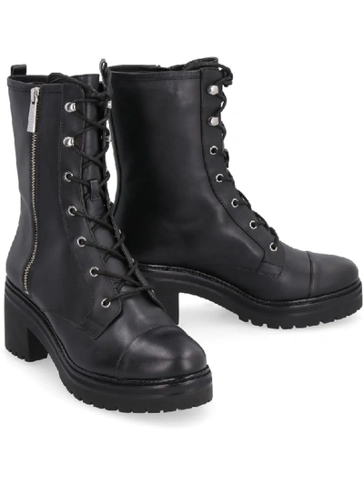 Shop Michael Michael Kors Anaka Leather Lace-up Boots In Black