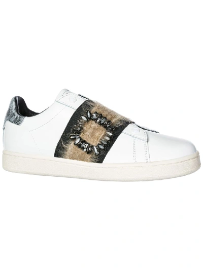 Shop Moa Master Of Arts Gallery Diamond Slip-on Shoes In Bianco