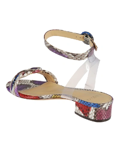 Shop Alexandre Birman Snake Skin Sandals In Brown/multicolor