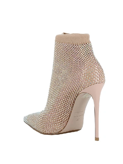 Shop Le Silla Nude Leather Ankle Boots