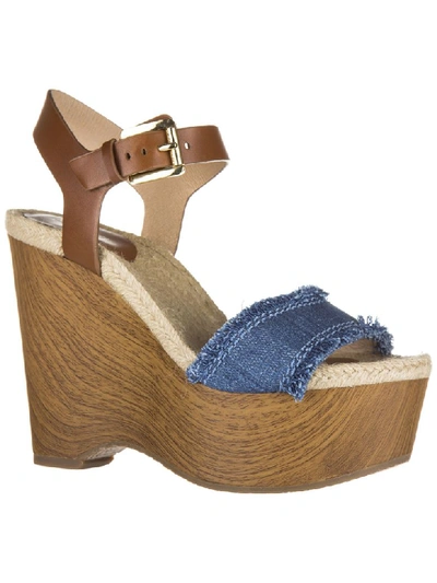 Shop Michael Kors Leni Wedge Sandals In Marrone