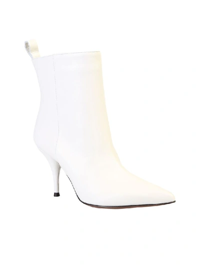 Shop L'autre Chose Pointed Ankle Boots In White