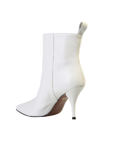 Shop L'autre Chose Pointed Ankle Boots In White