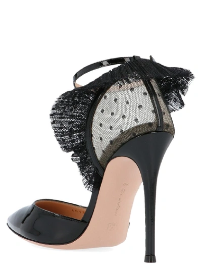 Gianvito Rossi 105 Ruffled Point D'esprit Tulle And Patent-leather Pumps In  Black | ModeSens
