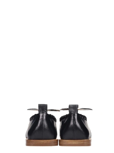 Shop Jil Sander Ballet Flats In Black Leather