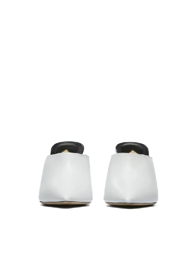 Shop Paul Andrew Pointed Mules In Bianco Nero
