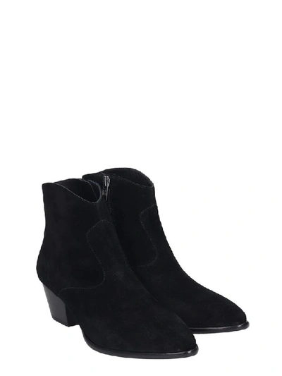 Shop Ash Heidi Bis Texan Ankle Boots In Black Suede