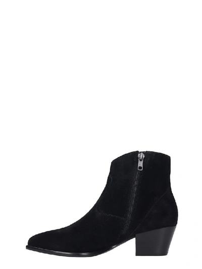 Shop Ash Heidi Bis Texan Ankle Boots In Black Suede