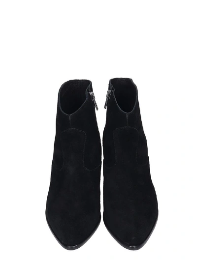 Shop Ash Heidi Bis Texan Ankle Boots In Black Suede