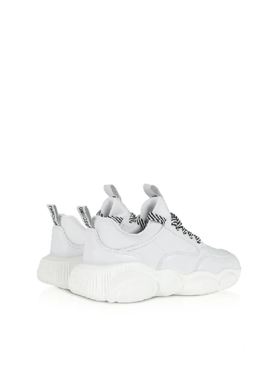 Shop Moschino White Teddy Run Sneakers