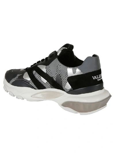 Shop Valentino Bounce Sneakers In L Silver Nero Bianco