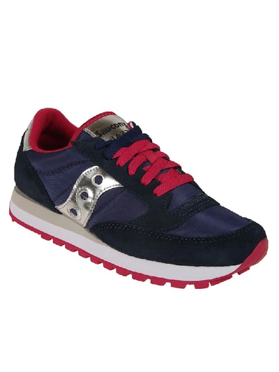 Shop Saucony Paneled Sneakers In Blue/red