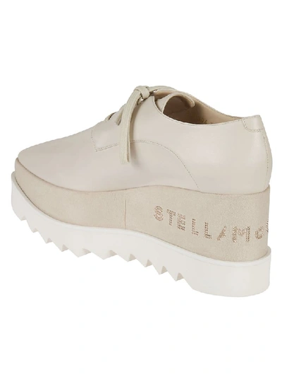 Shop Stella Mccartney Logo Wedge Oxford Shoes In Petrol