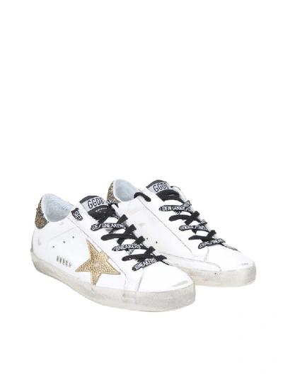 Shop Golden Goose Superstar Sneakers In White Color Leather