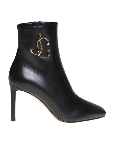 Shop Jimmy Choo Low-leather Ankle Boot 85 In Black Calf Leather