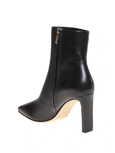 Shop Jimmy Choo Low-leather Ankle Boot 85 In Black Calf Leather