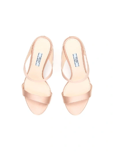 Shop Prada Satin Sandals In Nudo (pink)