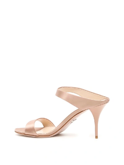 Shop Prada Satin Sandals In Nudo (pink)