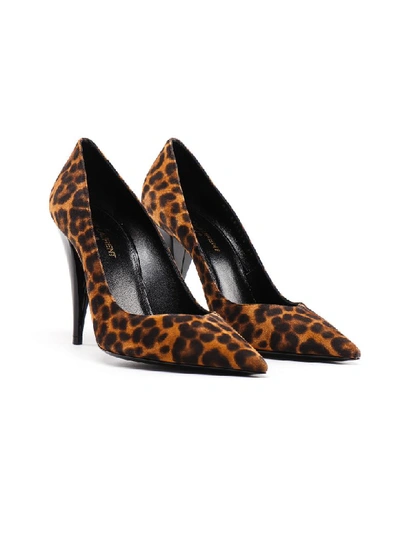 Shop Saint Laurent Kiki 100 Pump In Leopard