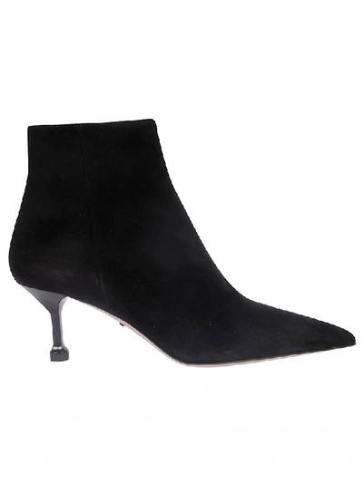 Shop Prada Pointed Toe Ankle Boots In Black