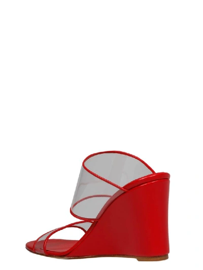 Shop Paris Texas Transparent Strap Sandals In Red