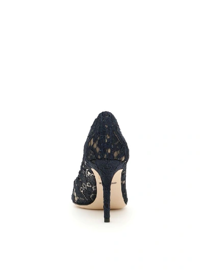 Shop Dolce & Gabbana Lace Bellucci Pumps In Blu