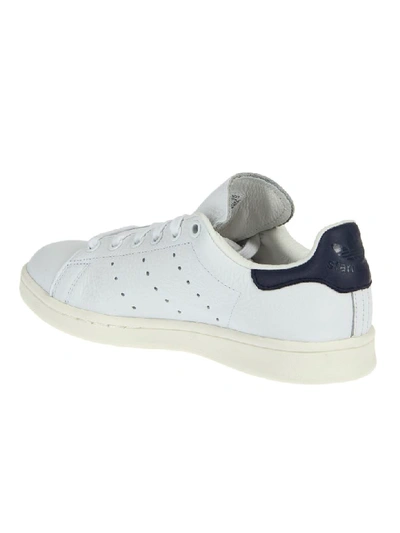 Shop Adidas Originals Stan Smith White And Blue Sneakers