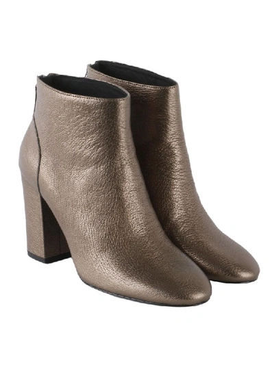 Shop Ash Joy Tumbled Leather Boots In Dark Gold