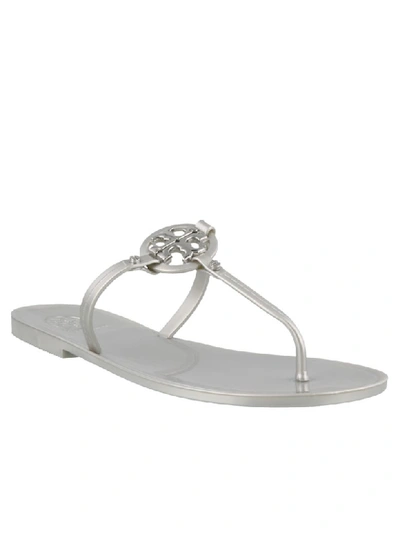 Shop Tory Burch Mini Miller Flat Thong Sandals In Silver
