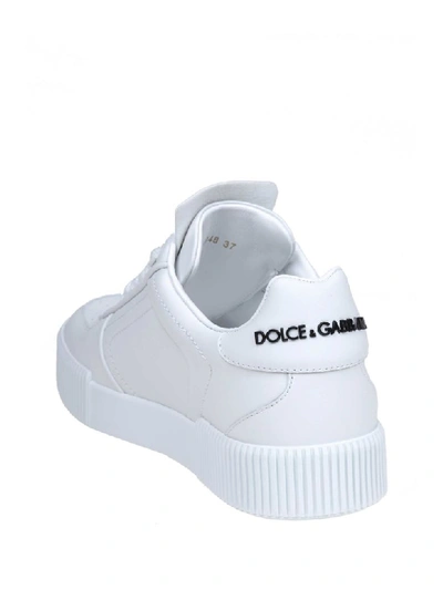 Shop Dolce & Gabbana Miami Sneakers In Calfskin Napes Colored White