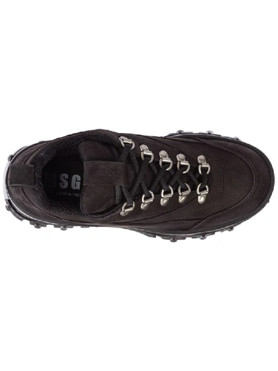 Shop Msgm Tractor Sneakers In Nero