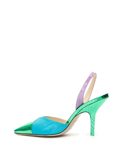 Shop Attico Multicolor Mara Slingbacks In Multicolor (green)