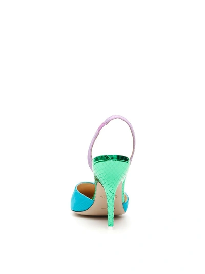 Shop Attico Multicolor Mara Slingbacks In Multicolor (green)