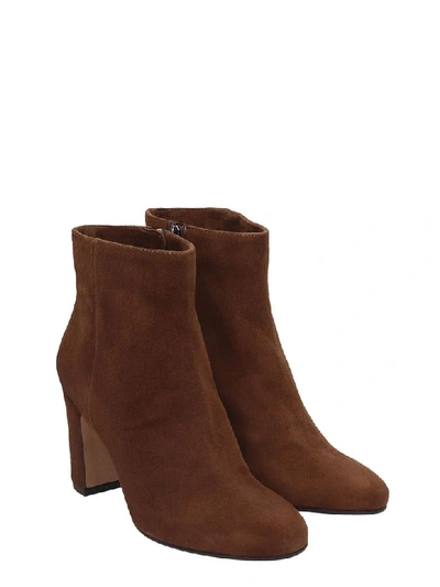 Shop Julie Dee High Heels Ankle Boots In Leather Color Suede
