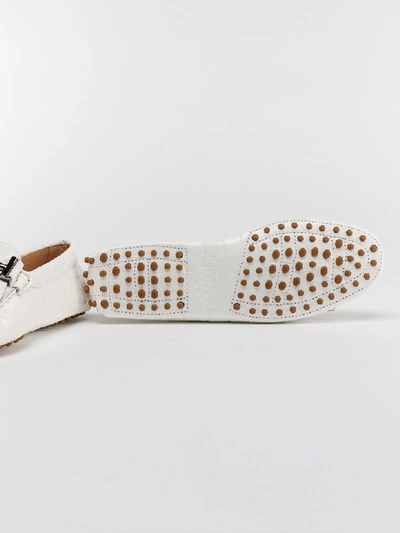 Shop Tod's Fringe Loafer In Bianco