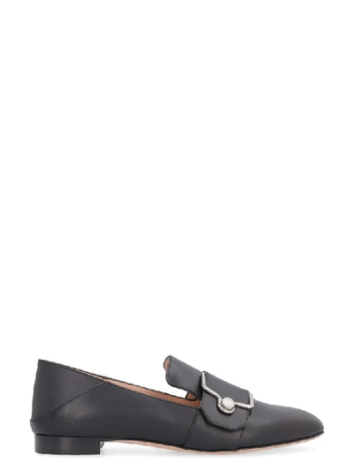 Shop Bally Maelle Leather Loafers In Black